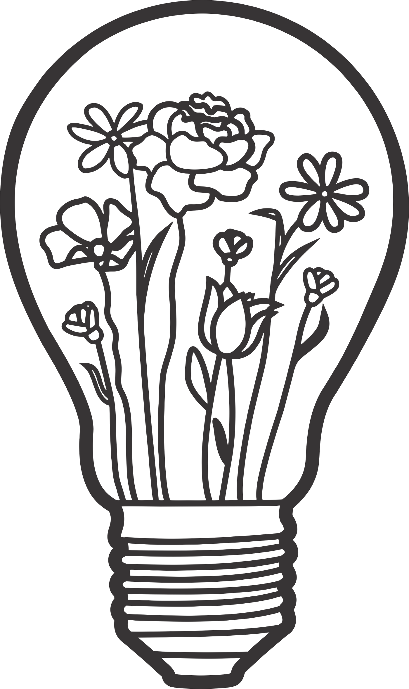 Light Bulb with Flowers